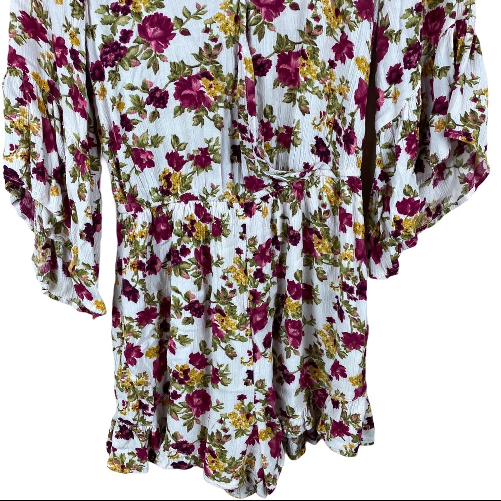 American Eagle AEO White Pink Floral Romper XS - Picture 4 of 14